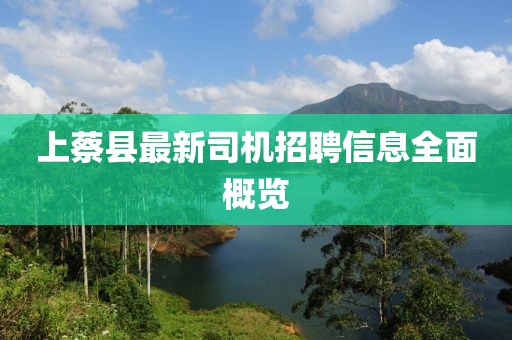 上蔡县最新司机招聘信息全面概览