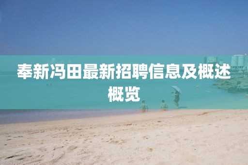 奉新冯田最新招聘信息及概述概览