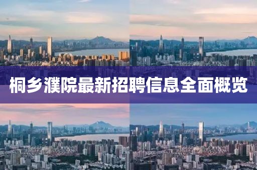桐乡濮院最新招聘信息全面概览