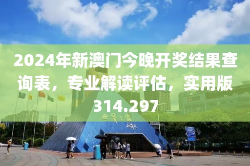 2024年新澳门今晚开奖结果查询表，专业解读评估，实用版314.297