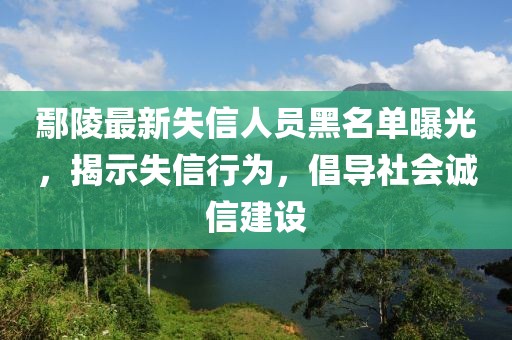 鄢陵最新失信人员黑名单曝光，揭示失信行为，倡导社会诚信建设
