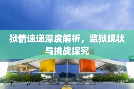 狱情速递深度解析，监狱现状与挑战探究