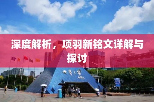 深度解析，项羽新铭文详解与探讨