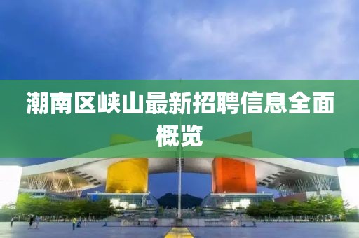 潮南区峡山最新招聘信息全面概览