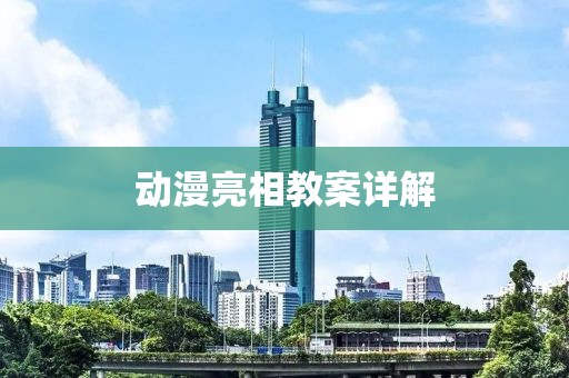 动漫亮相教案详解