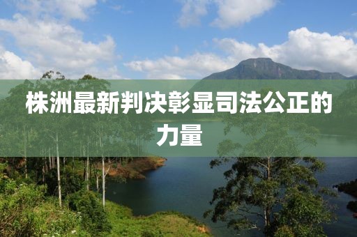 株洲最新判决彰显司法公正的力量