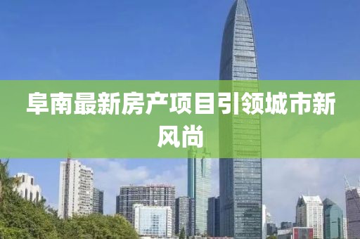 阜南最新房产项目引领城市新风尚