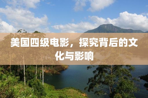 美国四级电影，探究背后的文化与影响