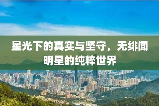 星光下的真实与坚守，无绯闻明星的纯粹世界
