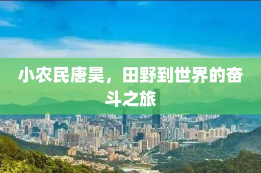 小农民唐昊，田野到世界的奋斗之旅