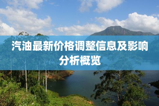 汽油最新价格调整信息及影响分析概览