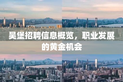 吴堡招聘信息概览，职业发展的黄金机会