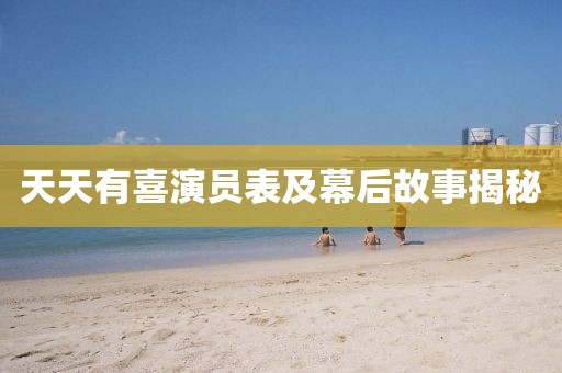 天天有喜演员表及幕后故事揭秘