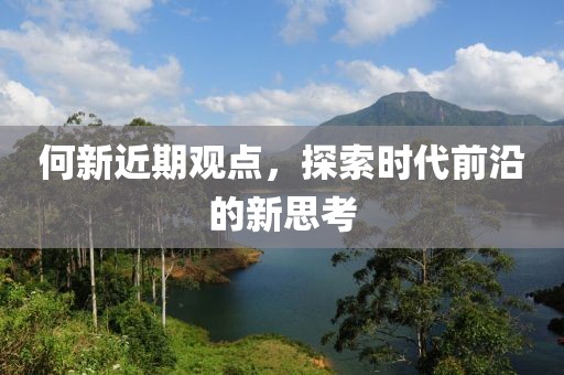 何新近期观点，探索时代前沿的新思考