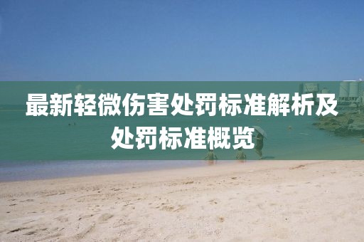 最新轻微伤害处罚标准解析及处罚标准概览