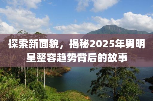 探索新面貌，揭秘2025年男明星整容趋势背后的故事