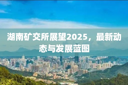 湖南矿交所展望2025，最新动态与发展蓝图