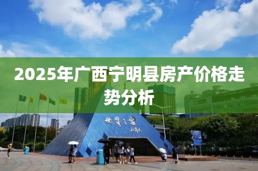 2025年广西宁明县房产价格走势分析