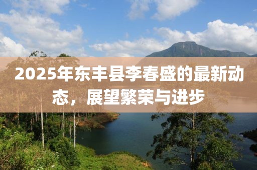2025年东丰县李春盛的最新动态，展望繁荣与进步