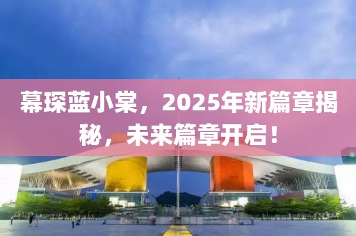 幕琛蓝小棠，2025年新篇章揭秘，未来篇章开启！