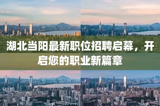 湖北当阳最新职位招聘启幕，开启您的职业新篇章
