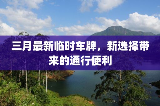 三月最新临时车牌，新选择带来的通行便利