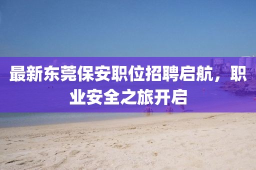 最新东莞保安职位招聘启航，职业安全之旅开启