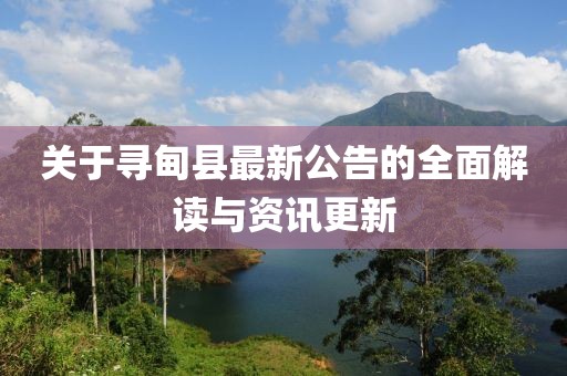 关于寻甸县最新公告的全面解读与资讯更新