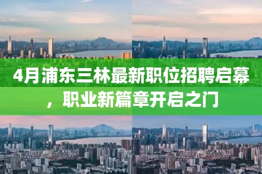 4月浦东三林最新职位招聘启幕，职业新篇章开启之门