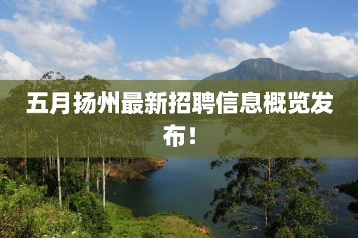 五月扬州最新招聘信息概览发布！