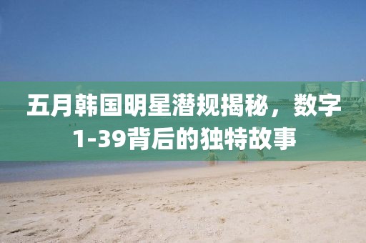 五月韩国明星潜规揭秘，数字1-39背后的独特故事