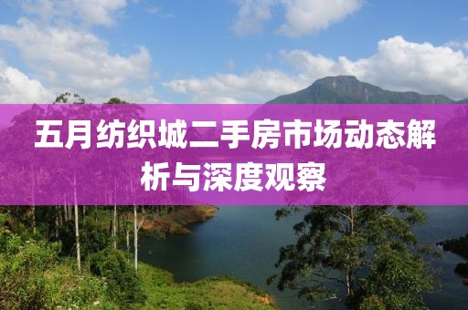五月纺织城二手房市场动态解析与深度观察