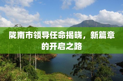 陇南市领导任命揭晓，新篇章的开启之路