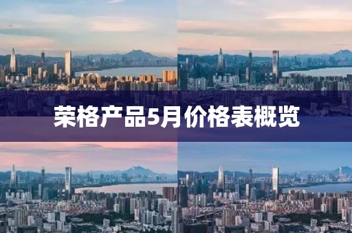 荣格产品5月价格表概览