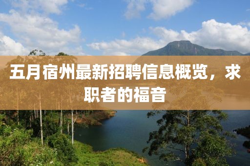 五月宿州最新招聘信息概览，求职者的福音