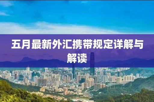 五月最新外汇携带规定详解与解读