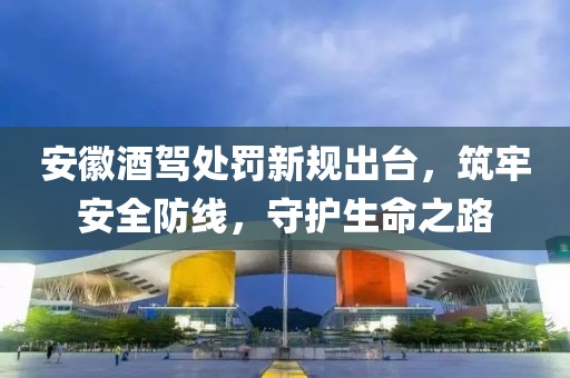 安徽酒驾处罚新规出台，筑牢安全防线，守护生命之路
