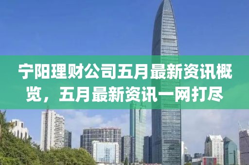 宁阳理财公司五月最新资讯概览，五月最新资讯一网打尽