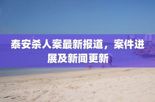 泰安杀人案最新报道，案件进展及新闻更新