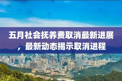 五月社会抚养费取消最新进展，最新动态揭示取消进程