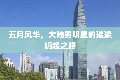 五月风华，大陆男明星的璀璨崛起之路