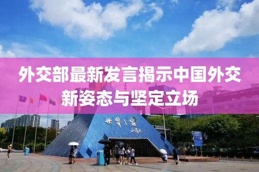 外交部最新发言揭示中国外交新姿态与坚定立场