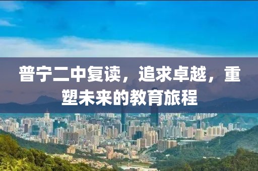 普宁二中复读，追求卓越，重塑未来的教育旅程