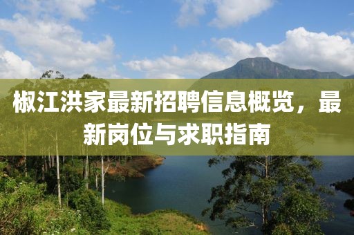 椒江洪家最新招聘信息概览，最新岗位与求职指南
